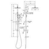 Fienza Kaya Twin Rail Shower - Matte Black